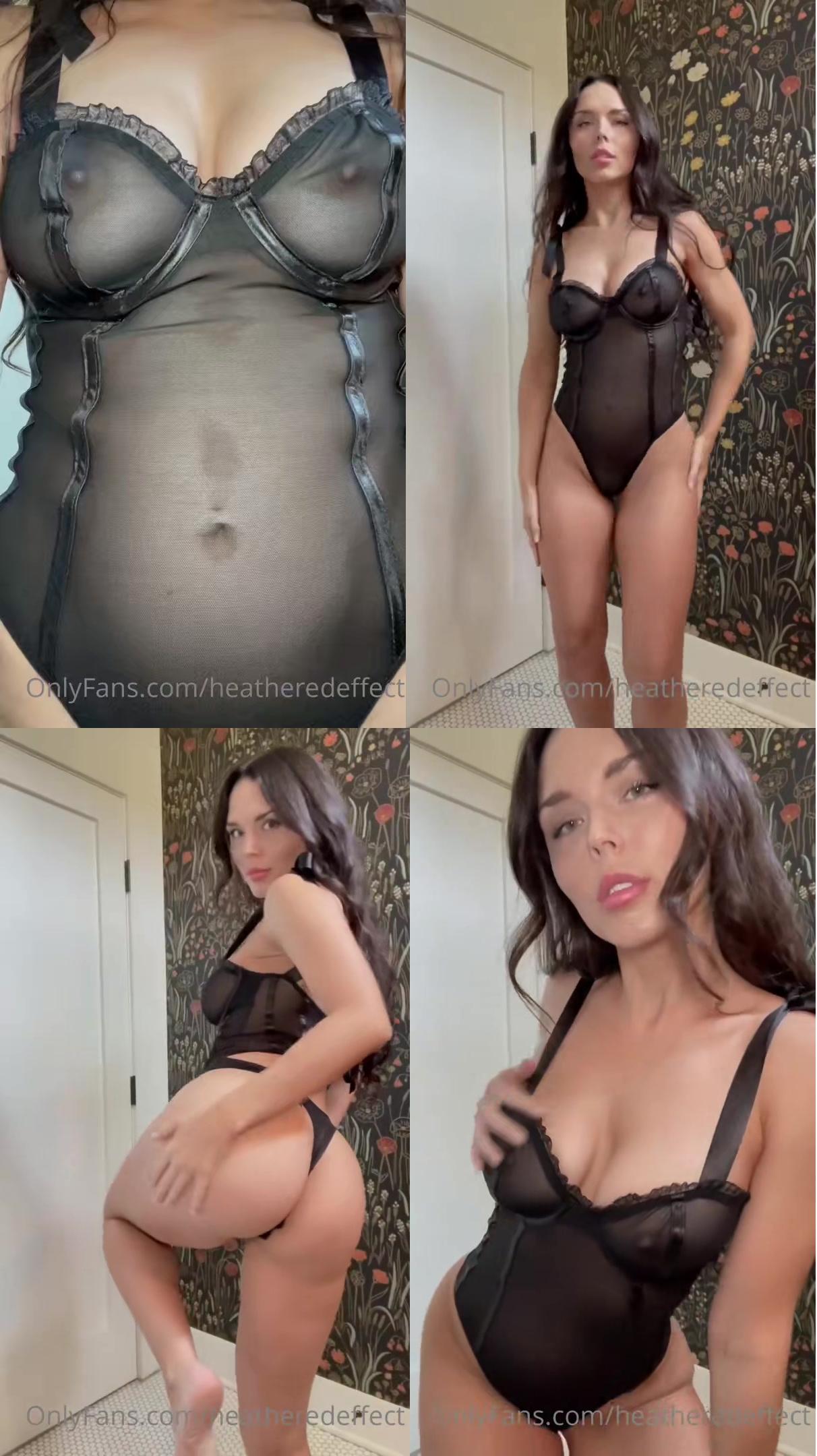 HeatheredEffect See Through Lingerie Strip OnlyFans Video Leaked Lewd